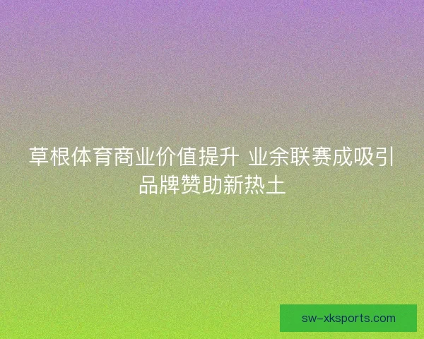 草根体育商业价值提升 业余联赛成吸引品牌赞助新热土